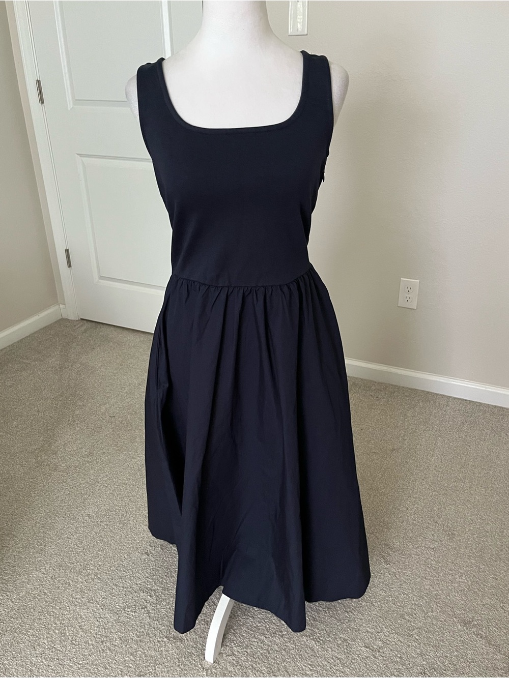 NWT Quince Mixed Media Scoop-Neck Midi Tank Dress Size Small